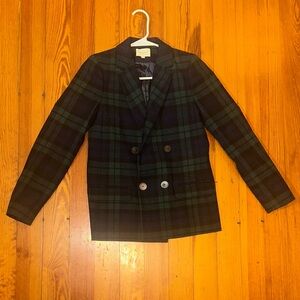 Sezane Green and Black Plaid Jacket